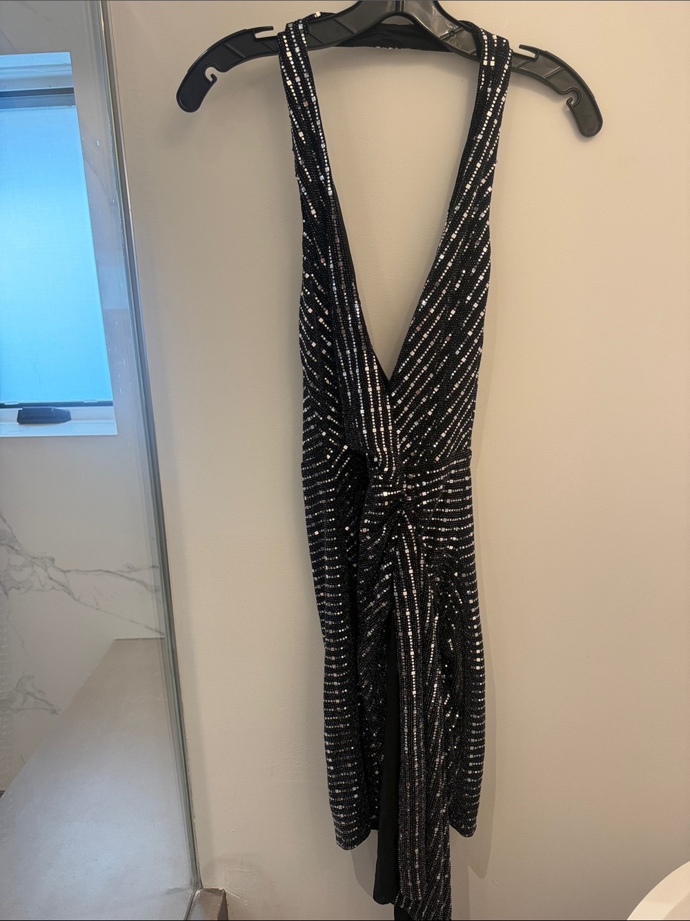 Astr Black One-Shoulder Sequin Twist Cocktail Dress